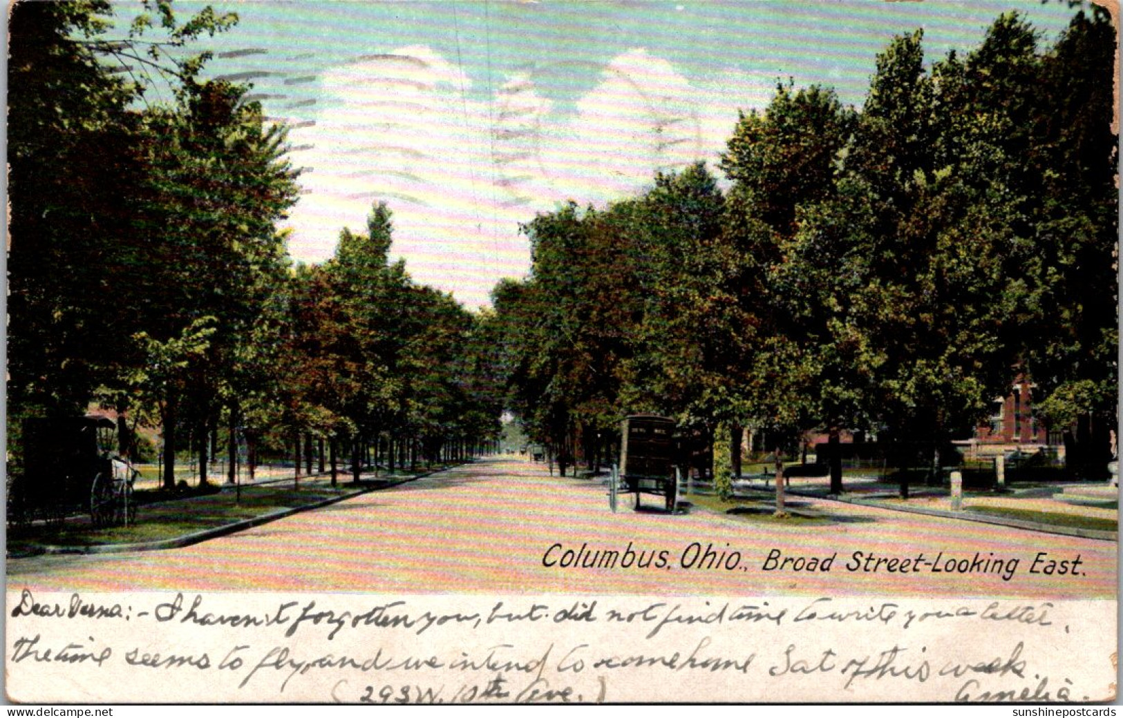 Ohio Columbus Broad Street Looking East 1906 - Columbus