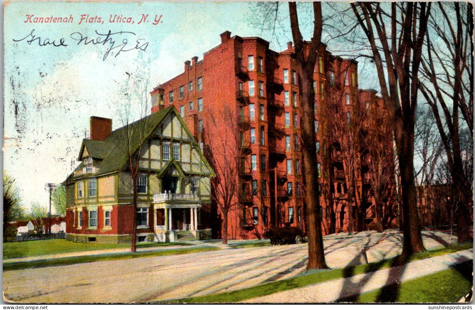 New York Utica Kanatenah Flats 1908 - Utica