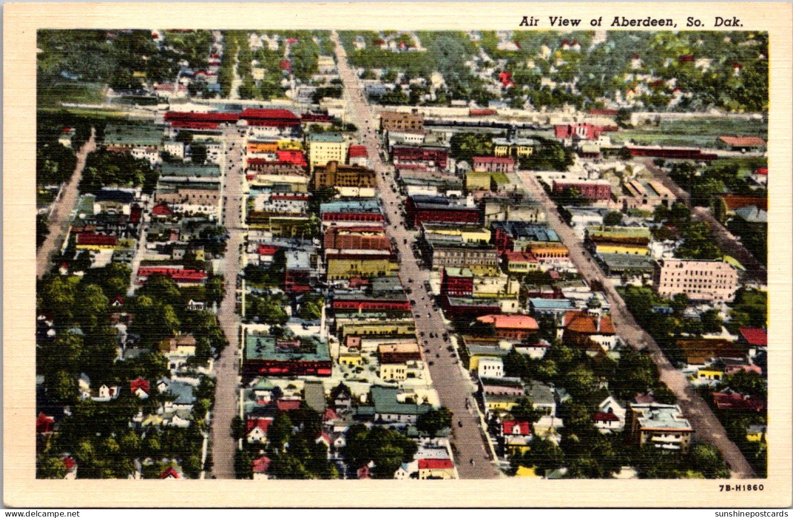 South Dakota Aberdeen Aerial View Curteich - Aberdeen