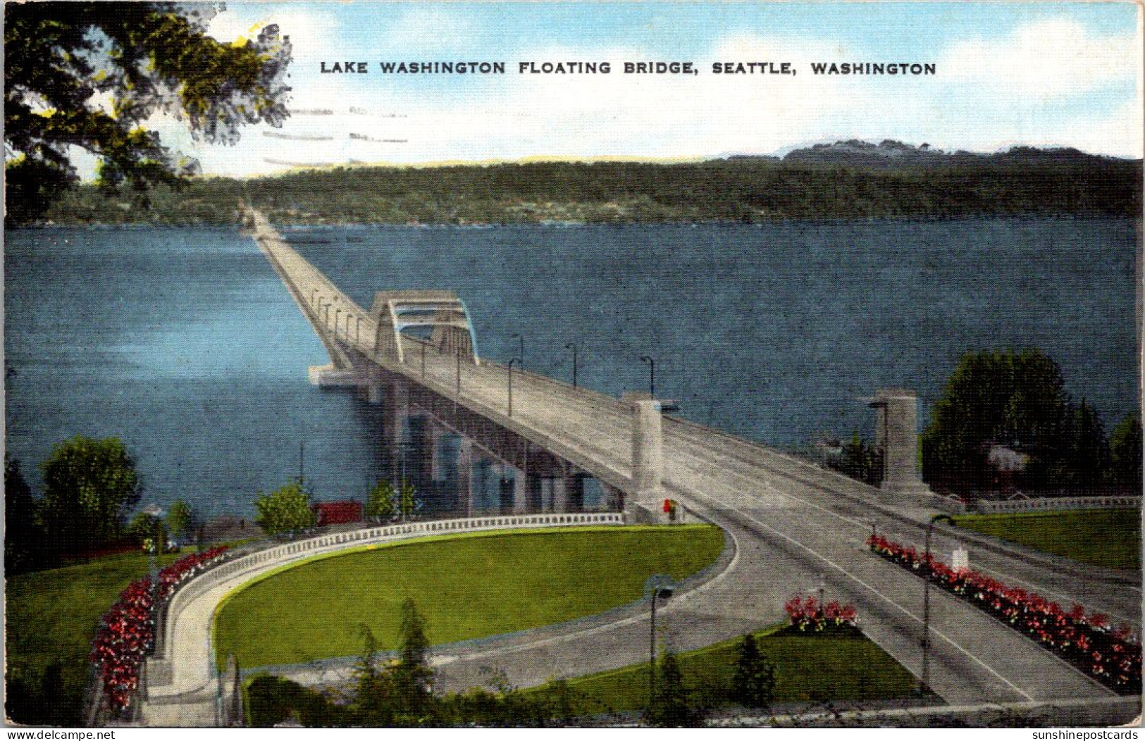 Washington Seattle Lake Washington Floating Bridge 1956 - Seattle