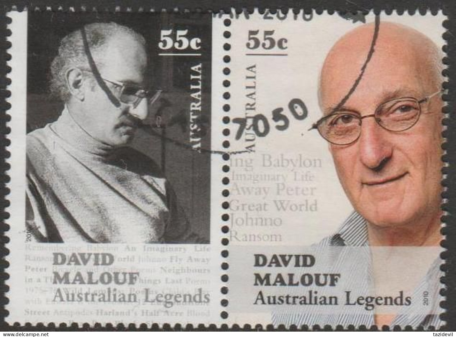 AUSTRALIA - USED - 2010 $1.10 Legends Of The Written Word - David Malouf Pair - Used Stamps