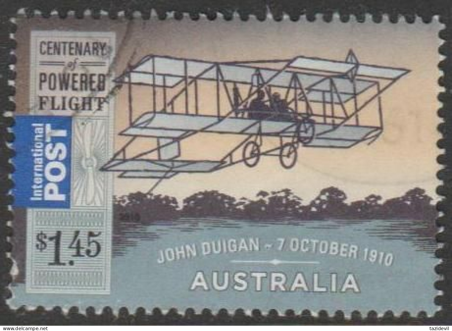 AUSTRALIA - USED - 2010 $1.45 Centenary Of Powered Flight, International - John Duigan - Used Stamps