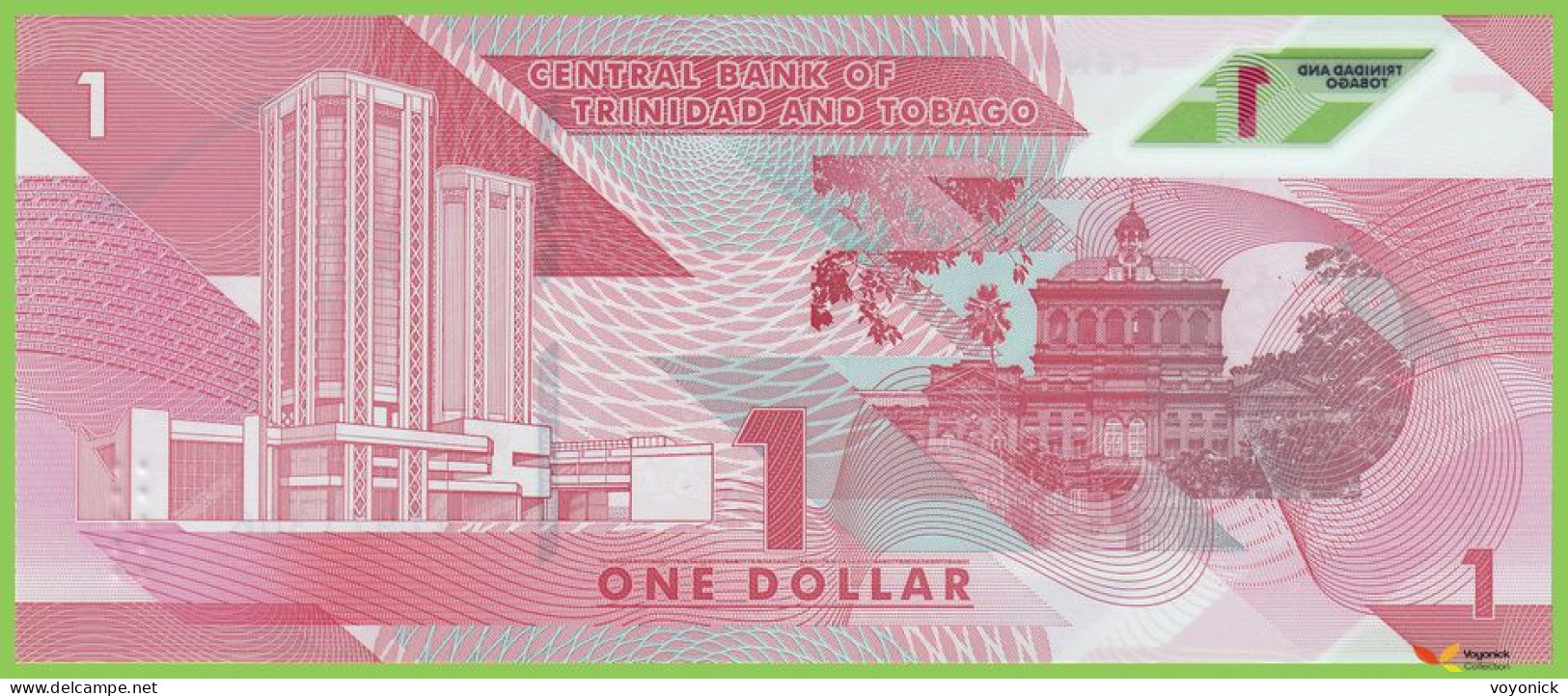 Voyo TRINIDAD & TOBAGO 1 Dollar 2020 P60 B236a AT UNC Polymer - Trinidad Y Tobago