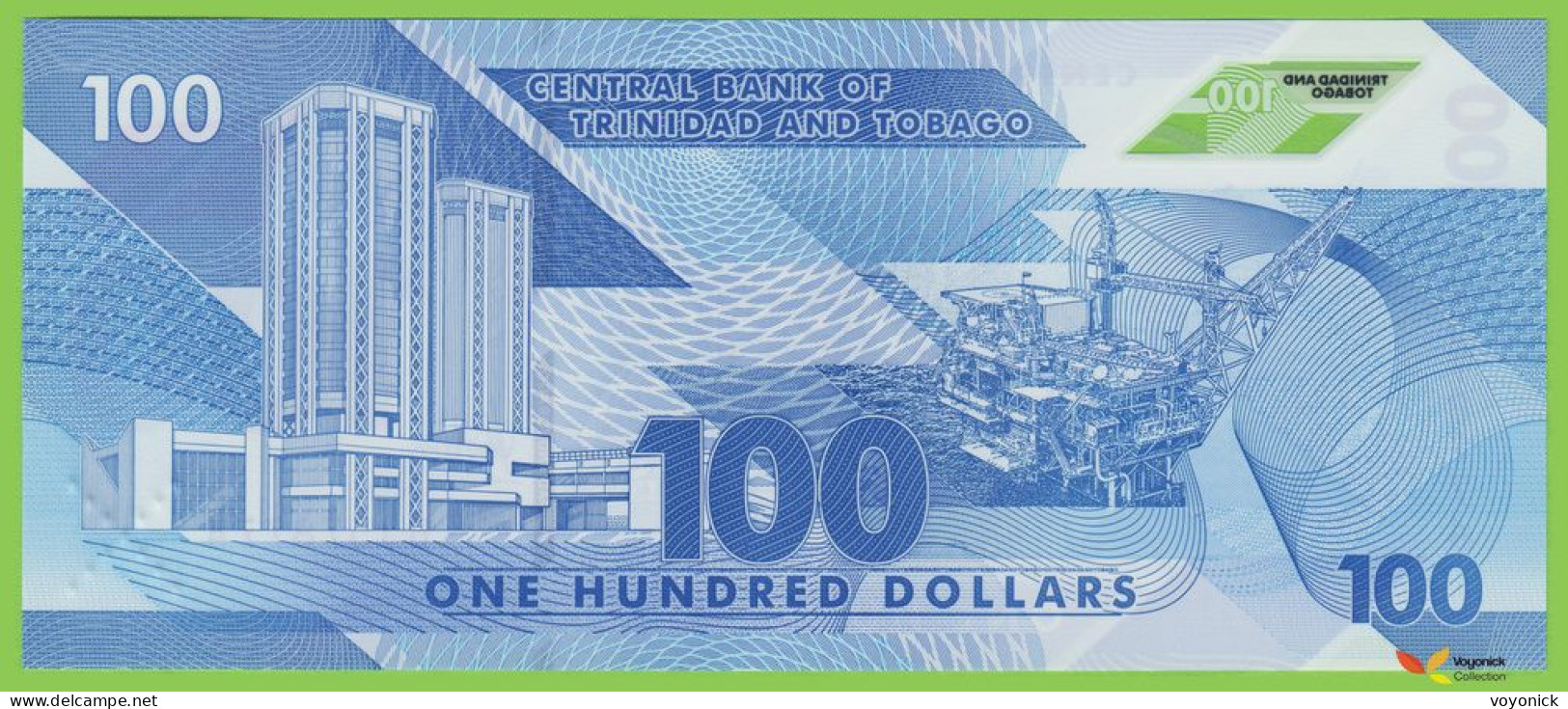 Voyo TRINIDAD & TOBAGO 100 Dollars 2019 P65 B241a BJ UNC Polymer - Trindad & Tobago