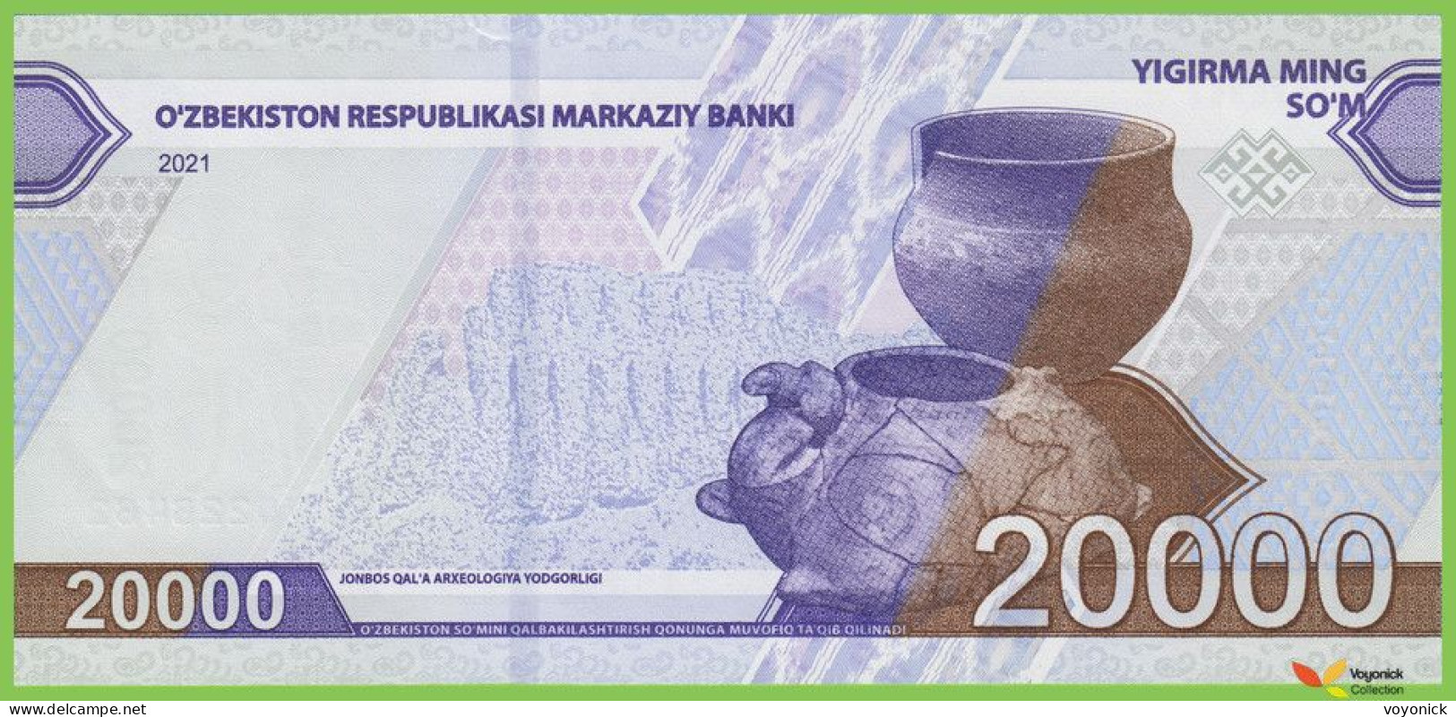 Voyo UZBEKISTAN 20000 So’m 2021 P90 B220a AV UNC Great Silk Road - Ouzbékistan