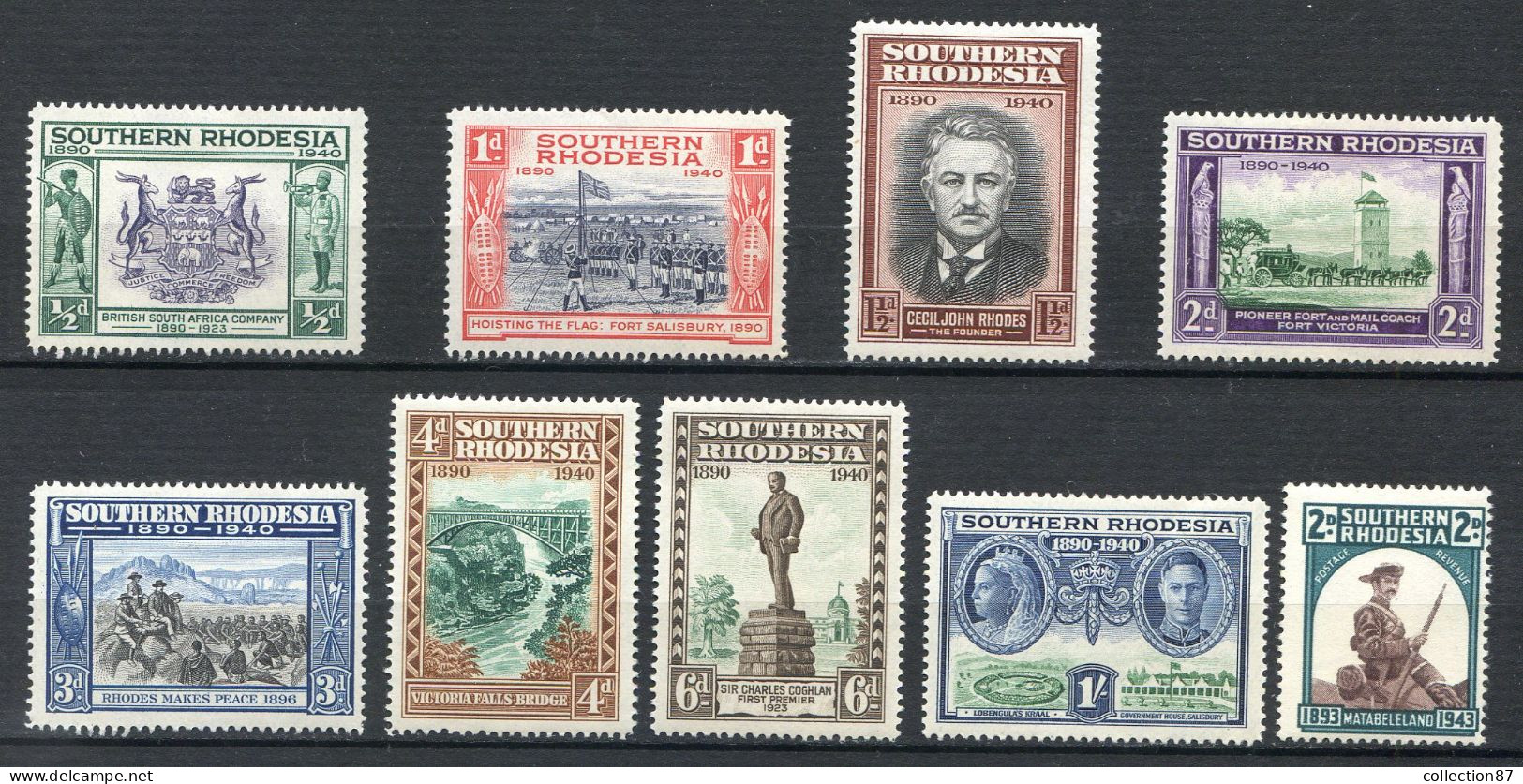 SOUTHERN RHODESIA  < Yv. N°54 à 61 + 62 ** Et * - MNH ** MH * -  CECIL JOHN RHODES - Southern Rhodesia (...-1964)