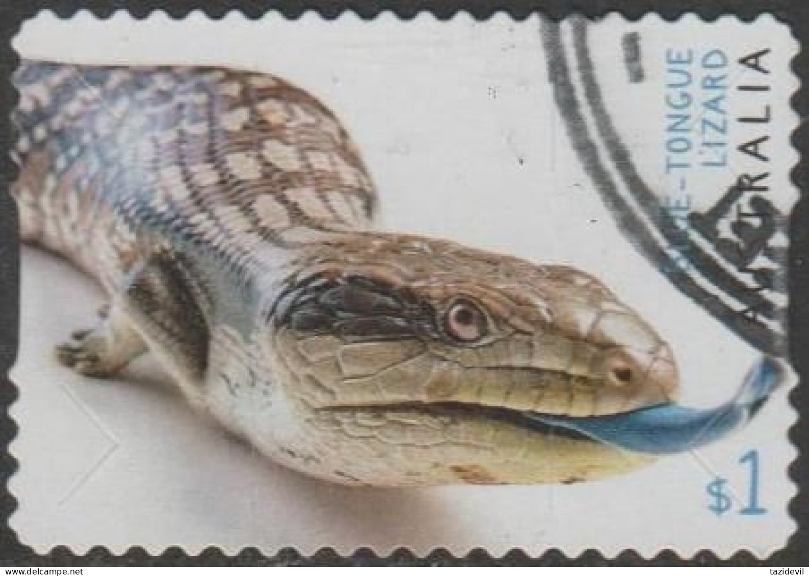 AUSTRALIA - DIE-CUT- USED - 2019 $1.00 Australian Fauna - Blue-Tongue Lizard - Used Stamps