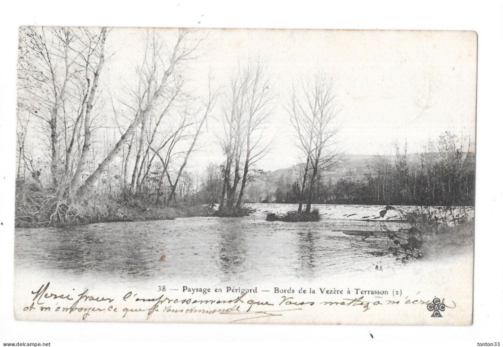 DEPT 24 - CPA DOS SIMPLE De 1903 - Bords De La Vézère à TERRASSON - QUIN 7 - - Terrasson-la-Villedieu