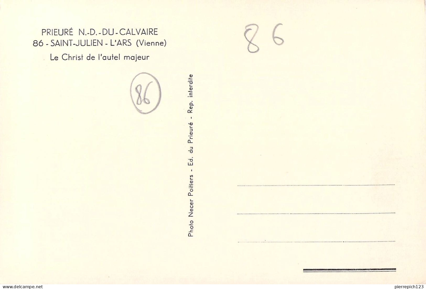 86 - Saint Julien D'Ars - Prieuré De Notre Dame Du Calvaire - Le Christ De L'autel Majeur - Saint Julien L'Ars