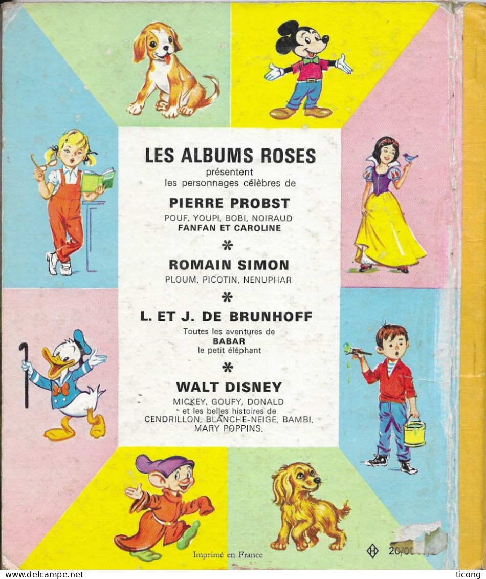 LES ALBUMS ROSES - EDITION 1968  - DAVY CROCKETT ROI DU FAR WEST, WALT DISNEY, VOIR LES SCANNERS - Disney