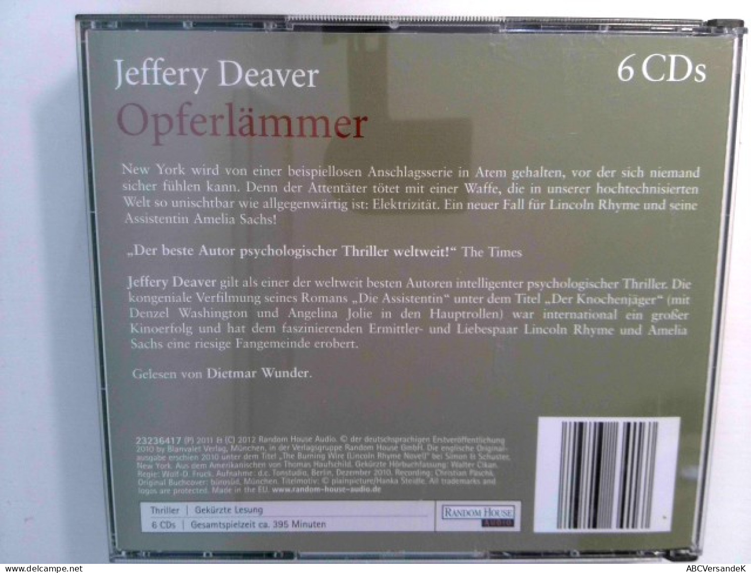 OPFER LÄMMER  Gelesen Von   DIETMAR WUNDER  ( 6 CD Box ) - CDs