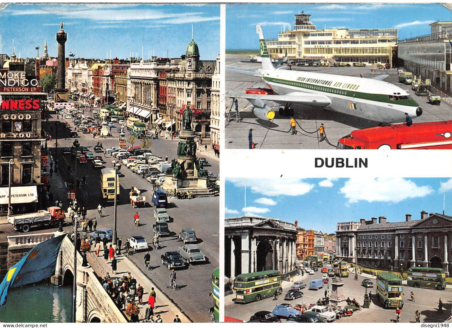 12351 "DUBLIN - IRLANDA - VEDUTINE CON AEREOPORTO" ANIMATA, CART. ORIG. SPED. 1967 - Dublin