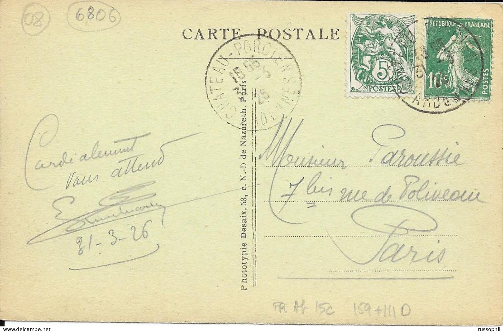 FRANCE - 08 - CHATEAU PORCIEN - L'AISNE, RIVE DROITE - 1926 - Chateau Porcien