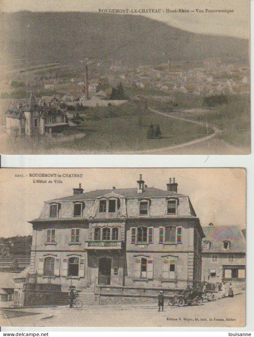 ROUGEMONT  LE  CHÂTEAU  ( 90 )   2  C P A   -VUE  PAORAMIQUE  & L' HÔTEL  DE  VILLE   ( 23 / 8 / 80 ) - Rougemont-le-Château