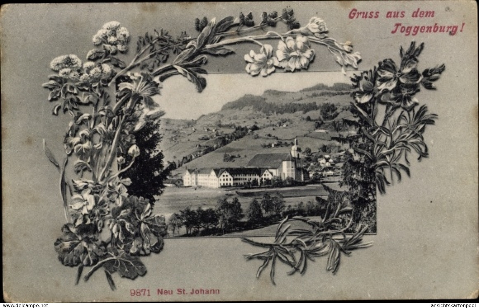 Passepartout CPA Neu Sankt Johann Nesslau Kanton St Gallen, Blick Auf Den Ort Mit Kloster - Nesslau