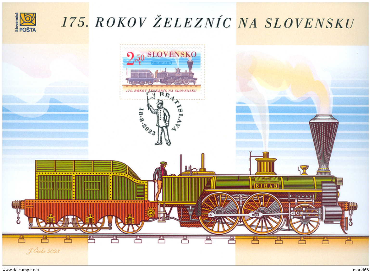 Slovakia - 2023 - 175th Anniversary Of Slovak Rail Transport - Special Commemorative Sheet - Briefe U. Dokumente