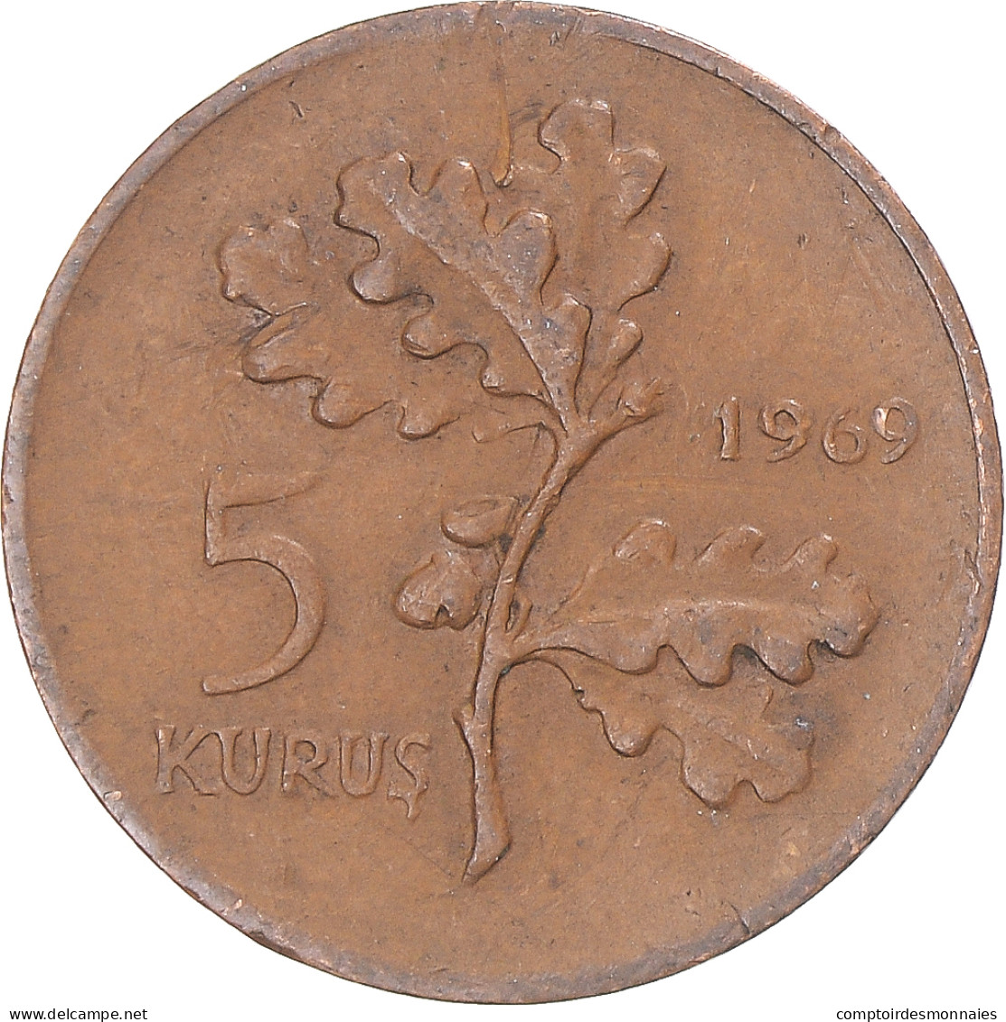 Monnaie, Turquie, 5 Kurus, 1969 - Turquie