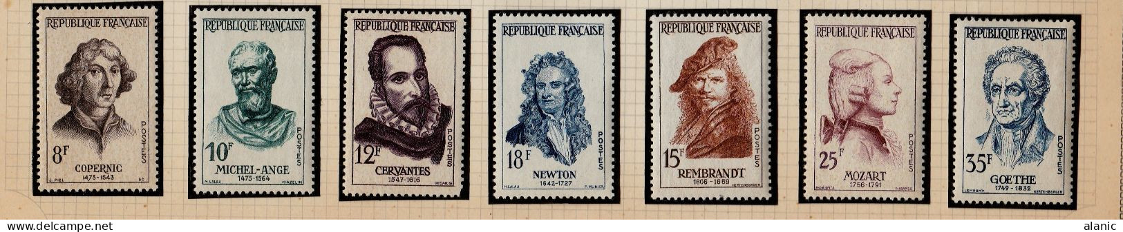 FRANCE NON DENTELE-SERIE N°1132/1138*+ Idem ESSAIS DE COULEUR+ N°1132/38* (Offert 5 FDC)BE - 1951-1960