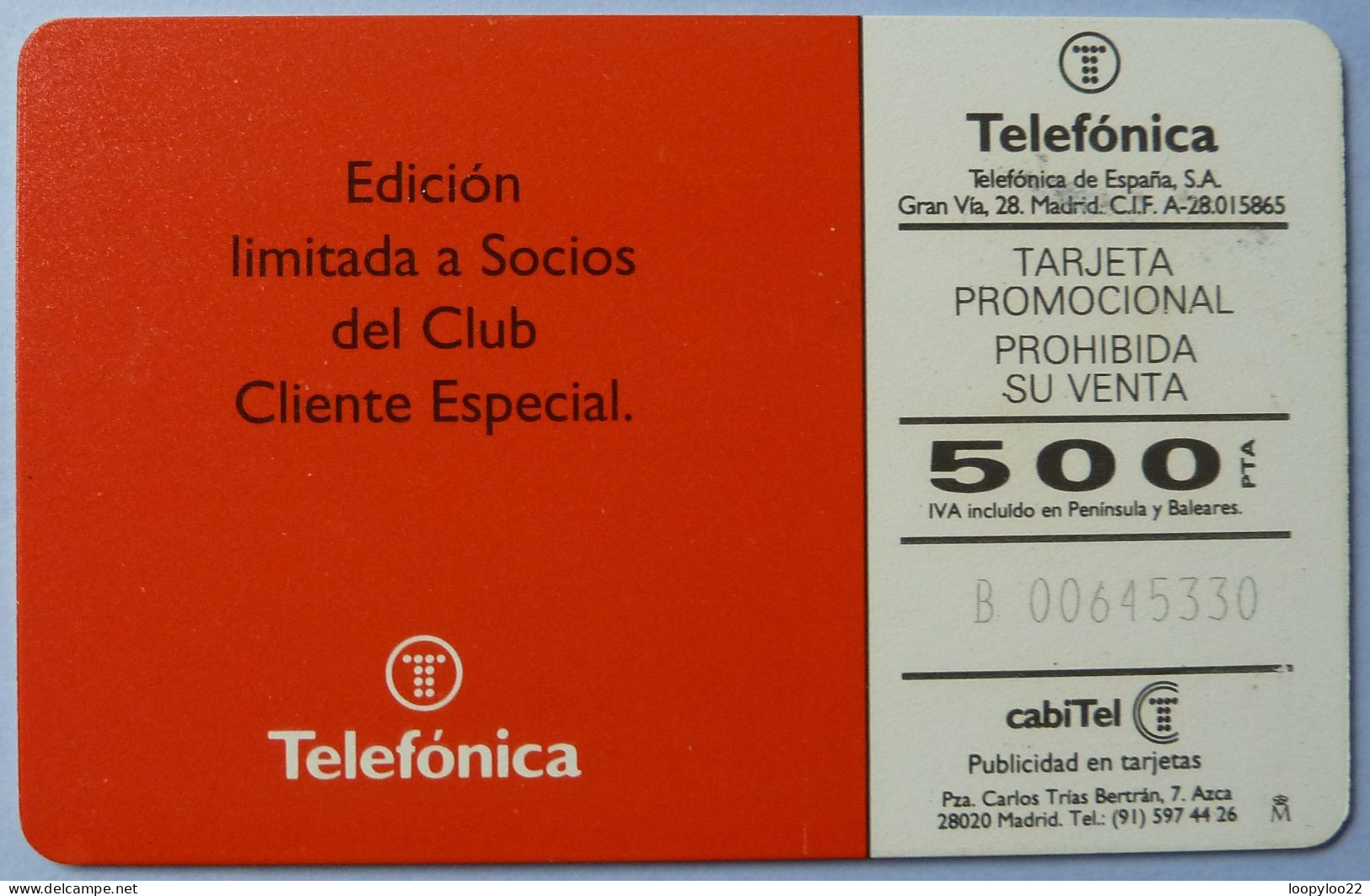 SPAIN - Chip - 500 Units - Cliente Especial - P-008 - Mint - Privé-uitgaven