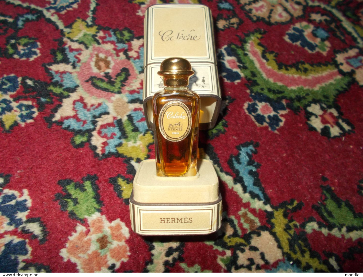 Ancien Coffret Parfum Calèche Hermès Flacon Verre Vintage 1961 - Mignon Di Profumo (con Box)