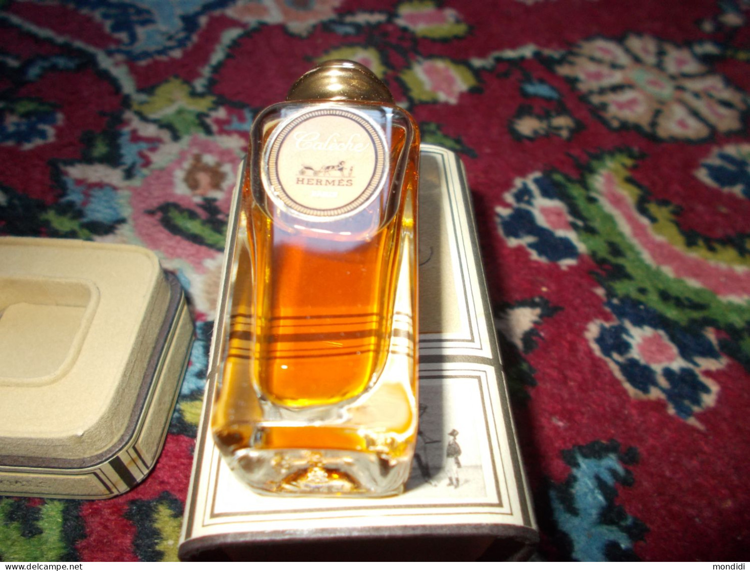 ancien coffret parfum calèche hermès flacon verre vintage 1961