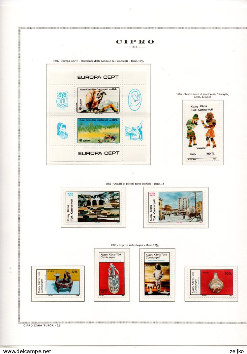 Turkish Cyprus, MNH, 1974 - 1989, Michel 1 - 270, c.v. 520 Michel  €, see description