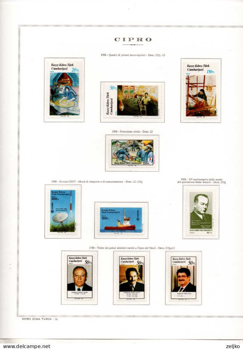 Turkish Cyprus, MNH, 1974 - 1989, Michel 1 - 270, c.v. 520 Michel  €, see description