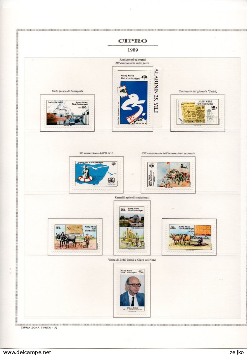 Turkish Cyprus, MNH, 1974 - 1989, Michel 1 - 270, c.v. 520 Michel  €, see description