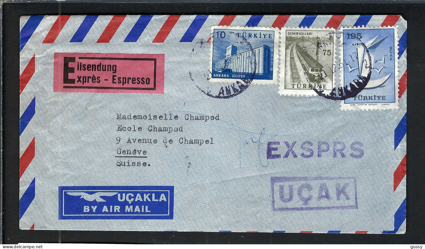 TURQUIE P.A. 1961: LSC Par Exprès De Ankara à Genève (Suisse) - Posta Aerea