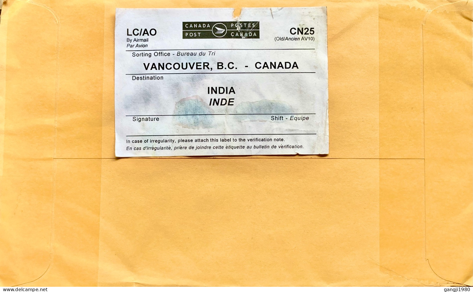 CANADA 2023, COVER USED TO INDIA, 21 MULTI  STAMP, SHIP, BOAT, FLOWER, VERIFICATION SLIP ATTACHED. - Lettres & Documents