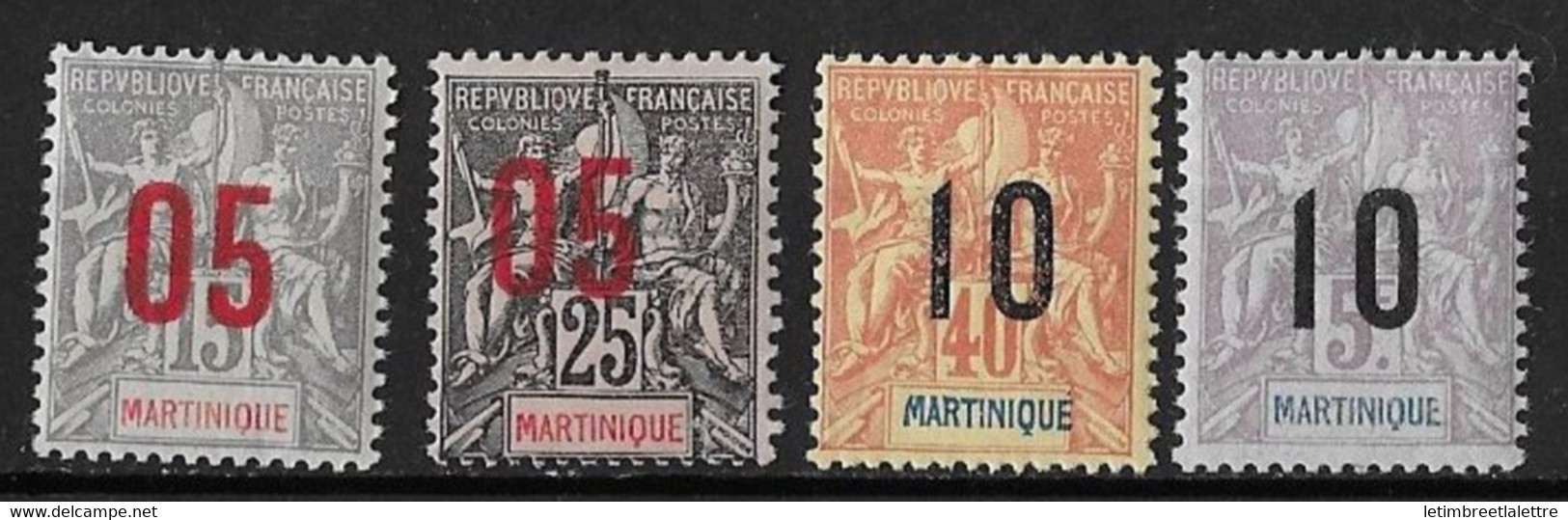 Martinique - YT N° 78 à 81 ** - Neuf Sans Charnière - 1912 - Neufs