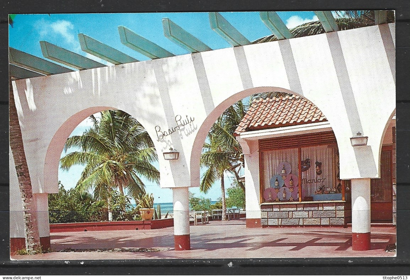 ARUBA. Carte Postale écrite. Base-Ruti Hôtel Club Palmbeach. - Aruba