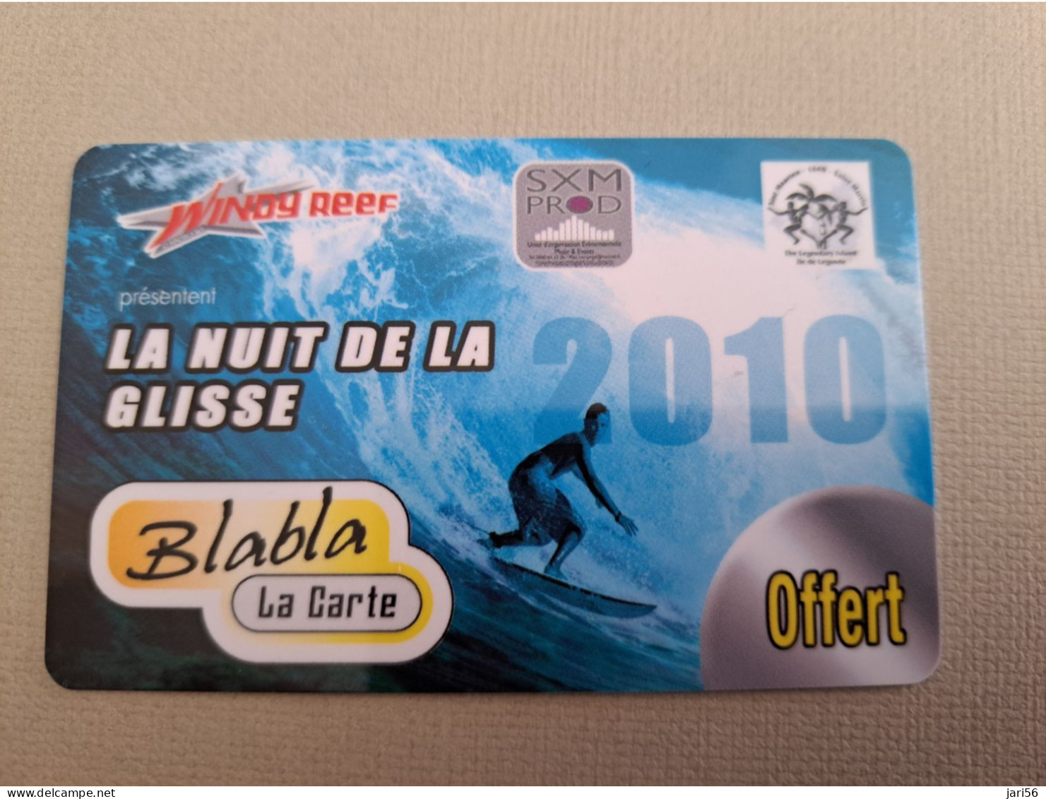 CARIBBEAN / Phonecard St Martin French BLA BLA  SURFER !! LA CARTE 2010, OFFERT  CLC-4 TIRAGE 1000  MINT **14963 ** - Antillen (Frans)