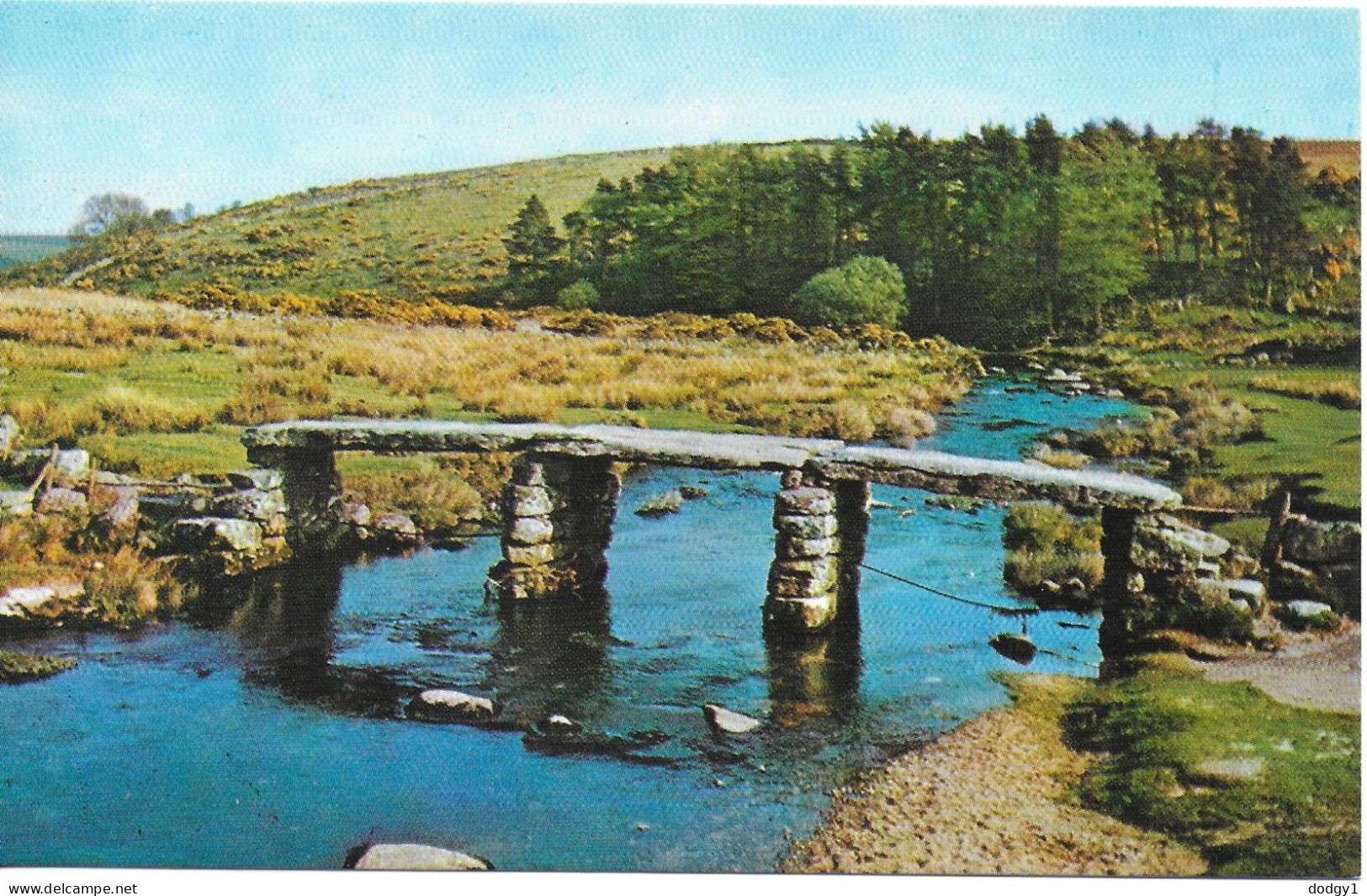 THE CLAPPER BRIDGE, POSTBRIDGE, DARTMOOR, DEVON, ENGLAND. UNUSED POSTCARD   Wt1 - Dartmoor