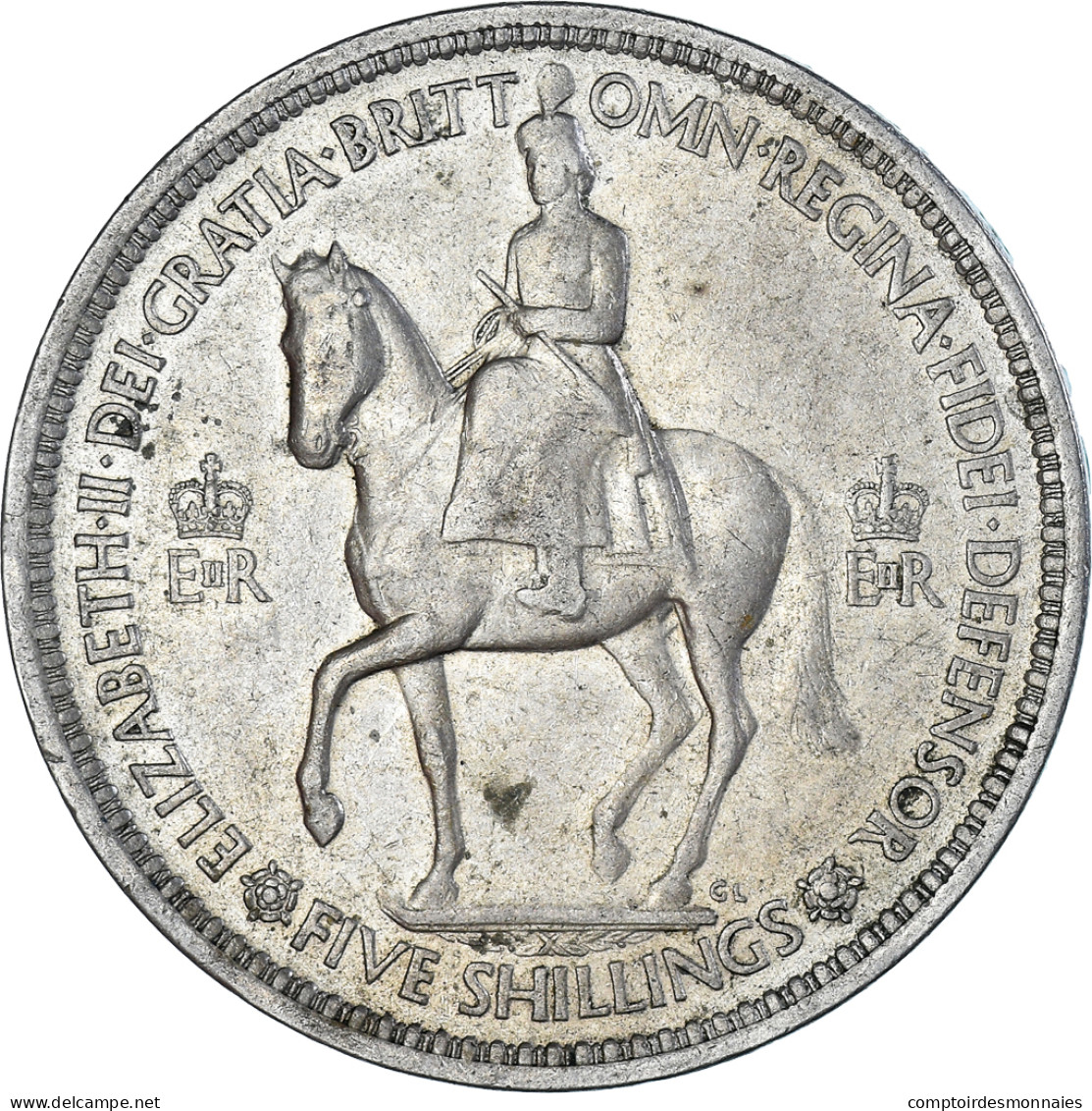 Monnaie, Grande-Bretagne, 5 Shillings, 1953 - Sonstige & Ohne Zuordnung