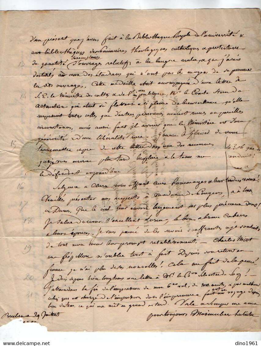 TB 4363 - 1831 - LAC - Lettre De BRESLAU Marque D'entrée Prusse Par FORBACH Pour M. Le Chevalier Ch. POUGENS à SOISSONS - Marques D'entrées