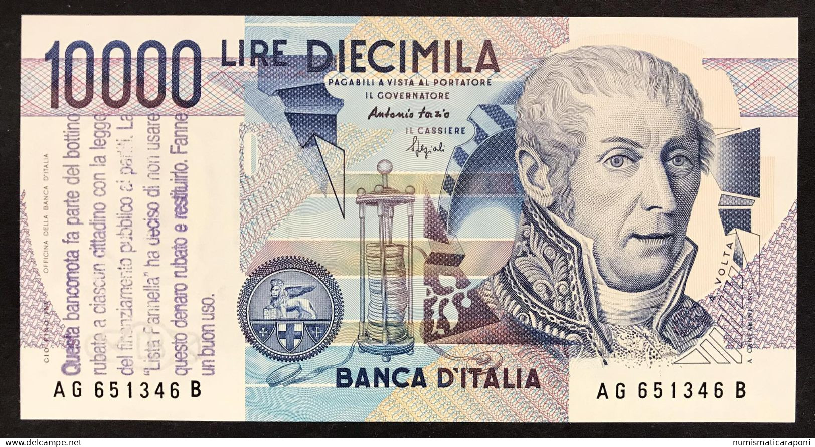 10000 Lire VOLTA 1995 G TIMBRO LISTA PANNELLA Q.fds/fds LOTTO 4734 - 10000 Lire