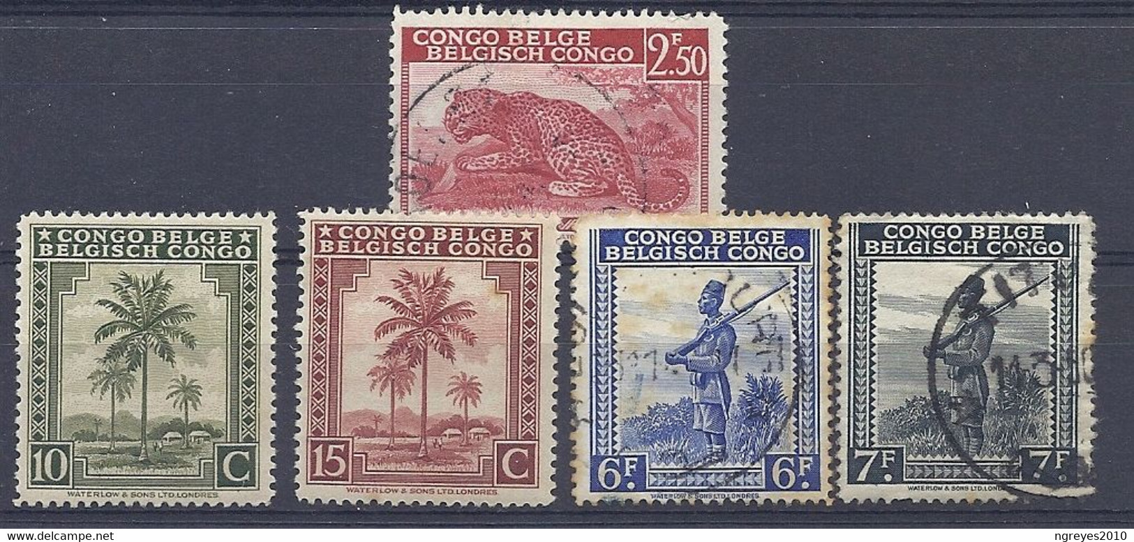 210038908  CONGO BELGA.  YVERT  Nº  249/250/261/264/265  USED/MH - Unused Stamps