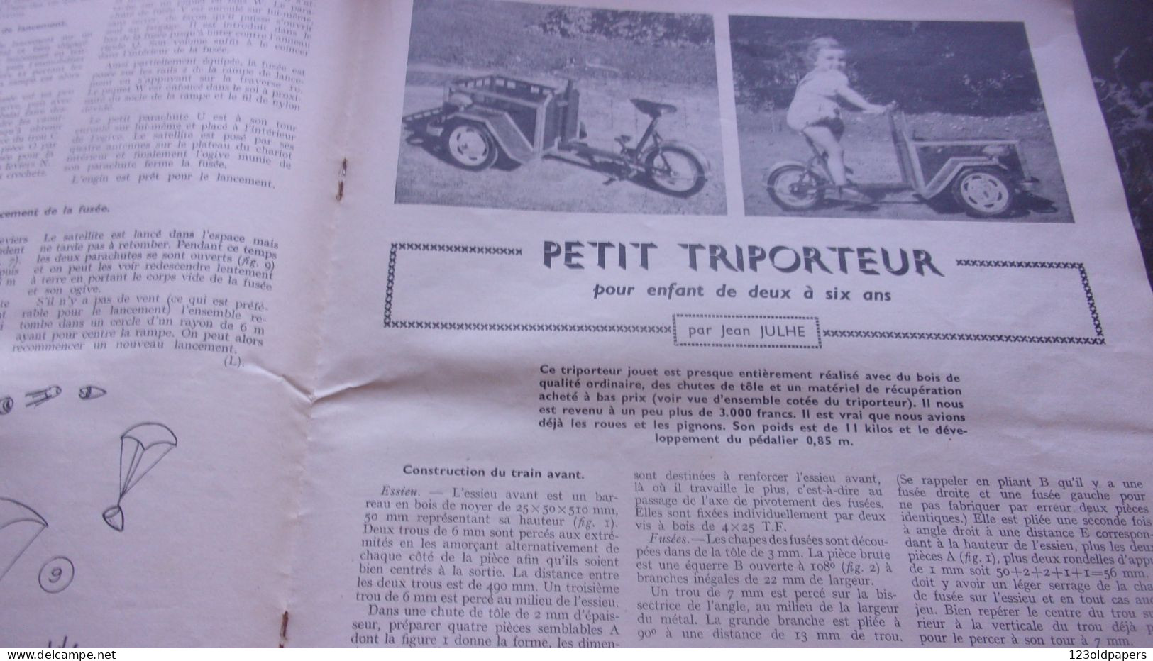 1958 SUPER CAHIERS SYSTEME D FABRIQUEZ VOUS MEME JEUX ET JOUETS TRIPORTEUR SCOOTER TRAINEAU KALEIDOSCOPE ... - Basteln