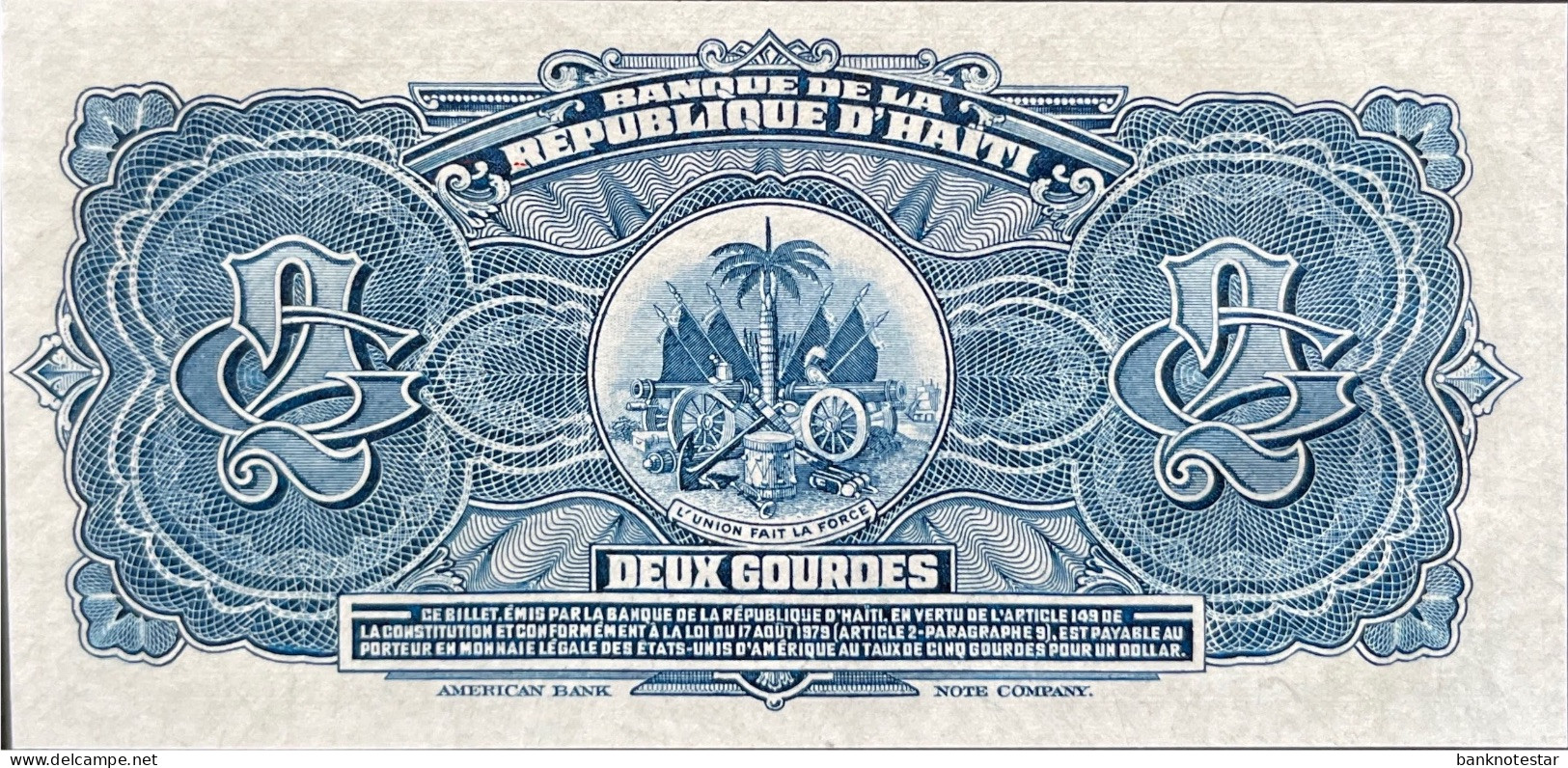 Haiti 2 Gourdes, P-231A (1979) - UNC - TYVEK BANKNOTE - Haiti