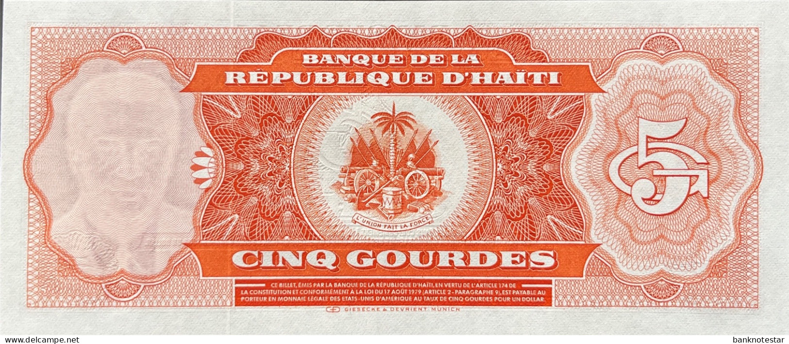 Haiti 5 Gourdes, P-241 (1979) - UNC - Haiti
