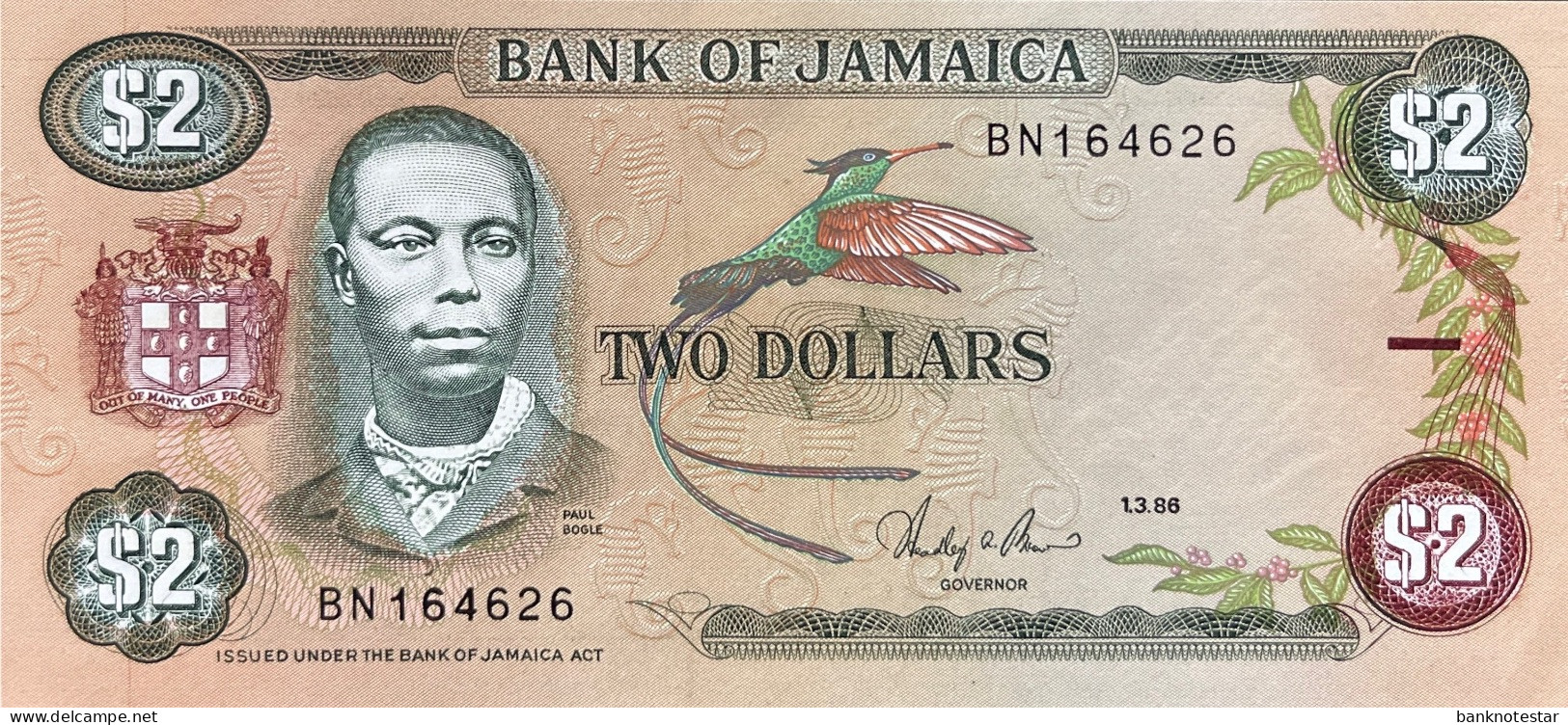 Jamaica 2 Dollars, P-69b (01.03.1986) - UNC - Jamaique