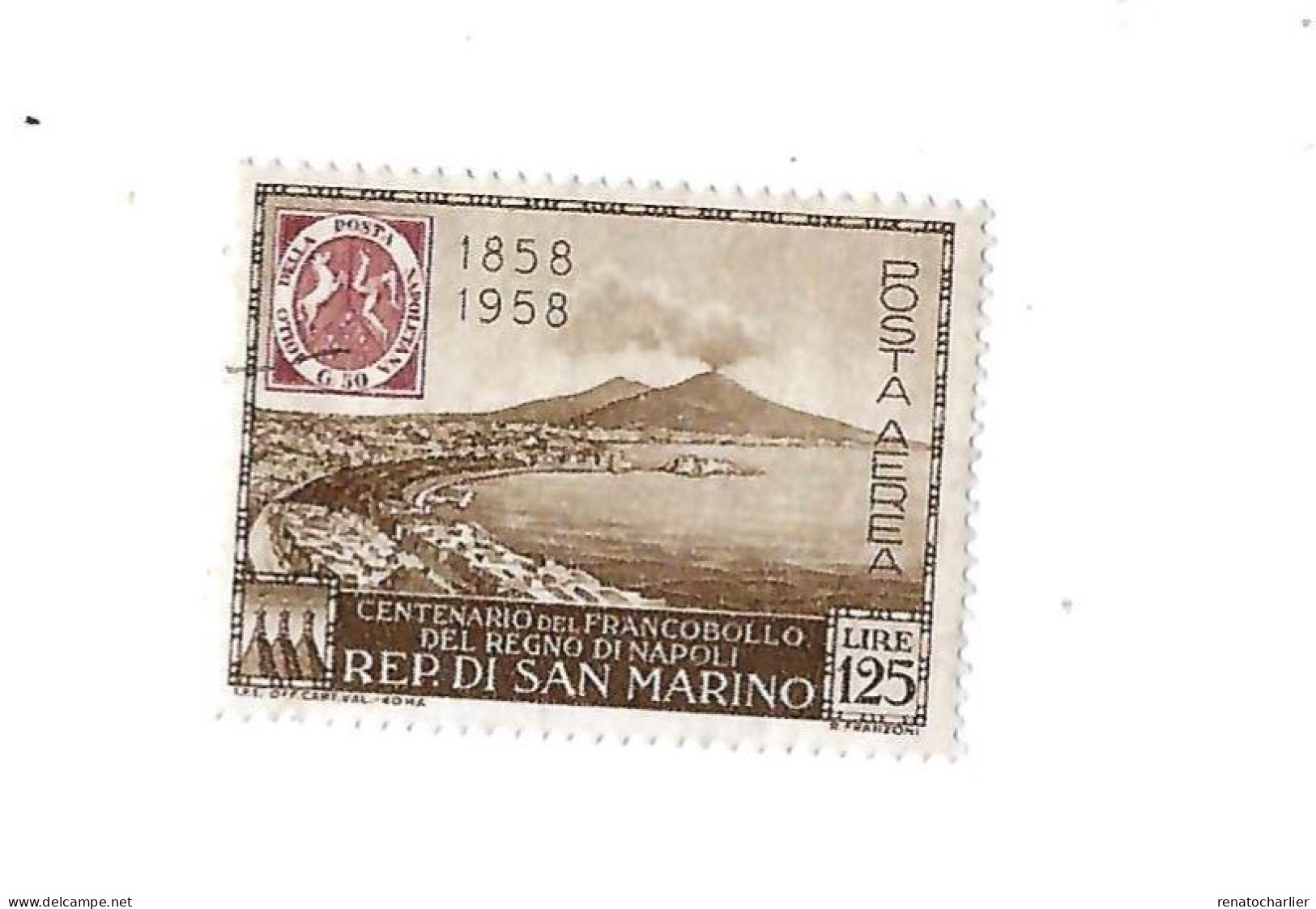 Centenaire Du Timbre De Naples.MNH,Neuf Sans Charnière. - Luftpost