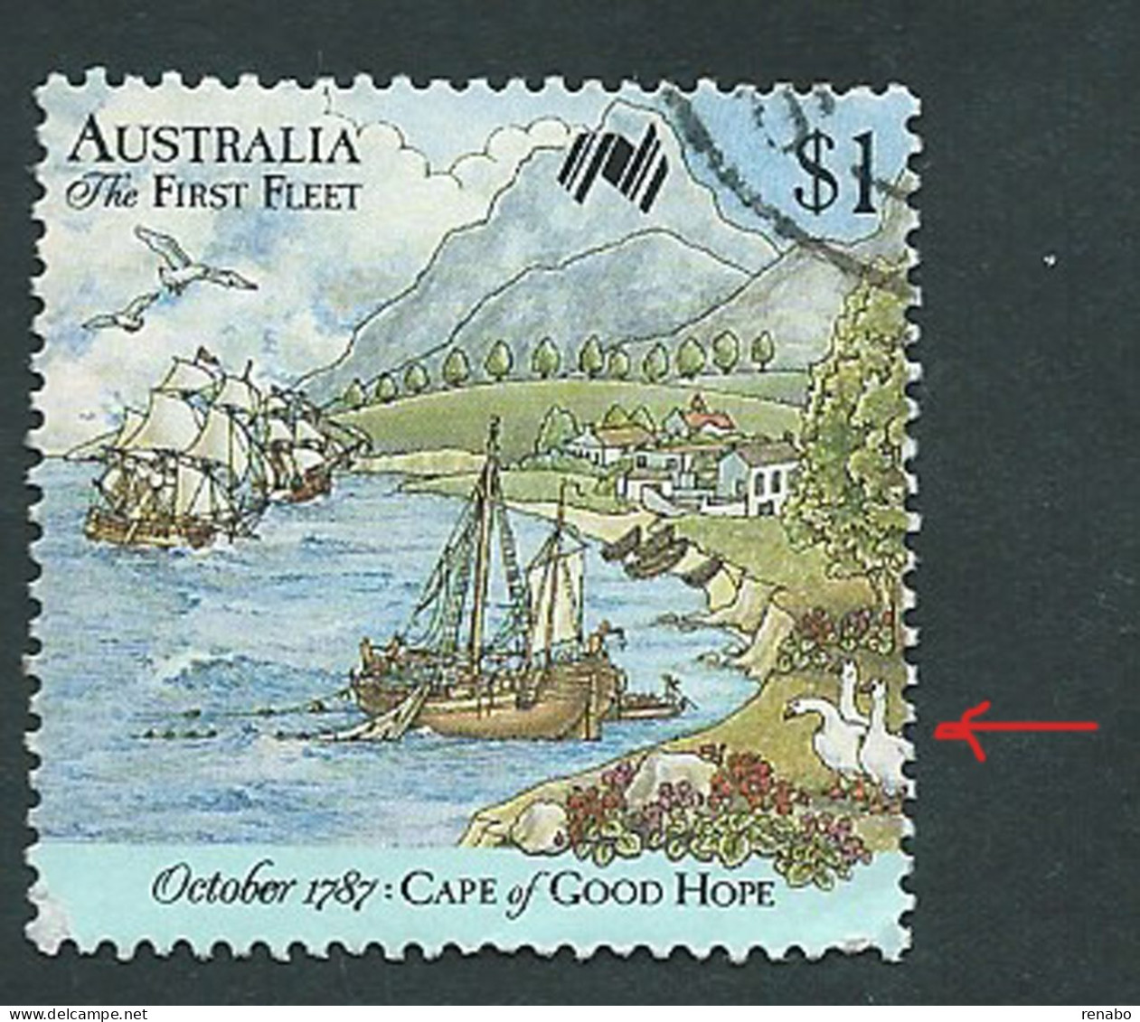 Australia, Australien, Australie 1987; Oche, Geese:The First Fleet. $ 1. Used. - Gansos