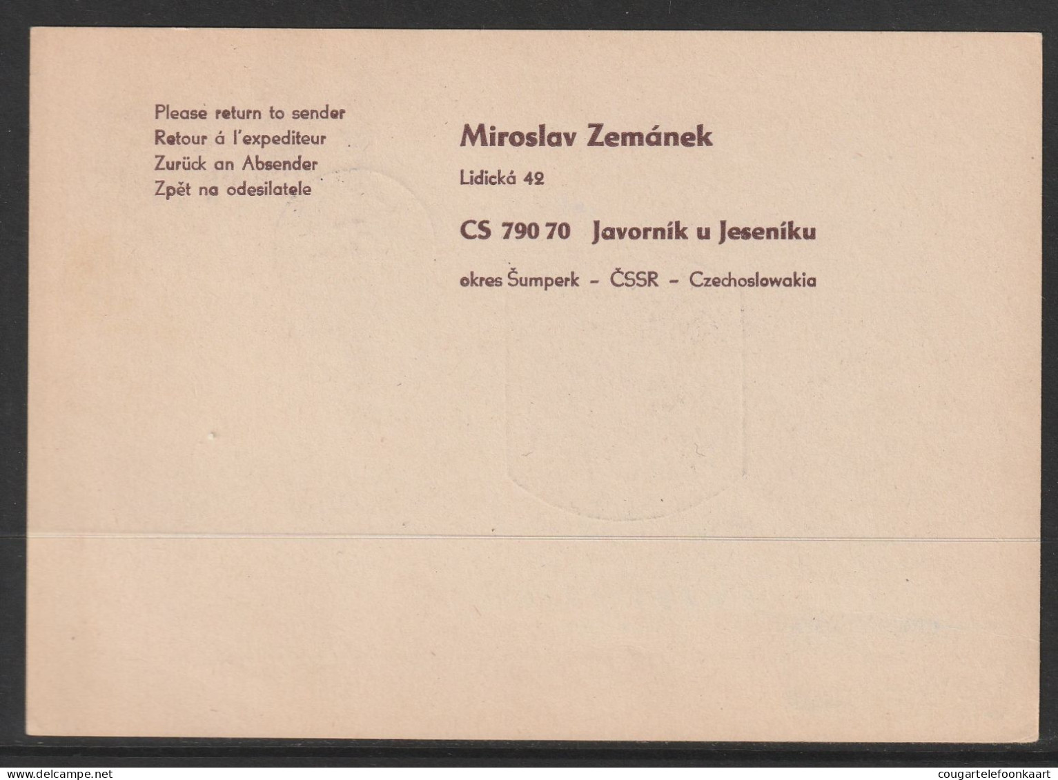 1989, Interflug, Special Flight Card, Javornik-Larnaca, Feeder Mail - Poste Aérienne