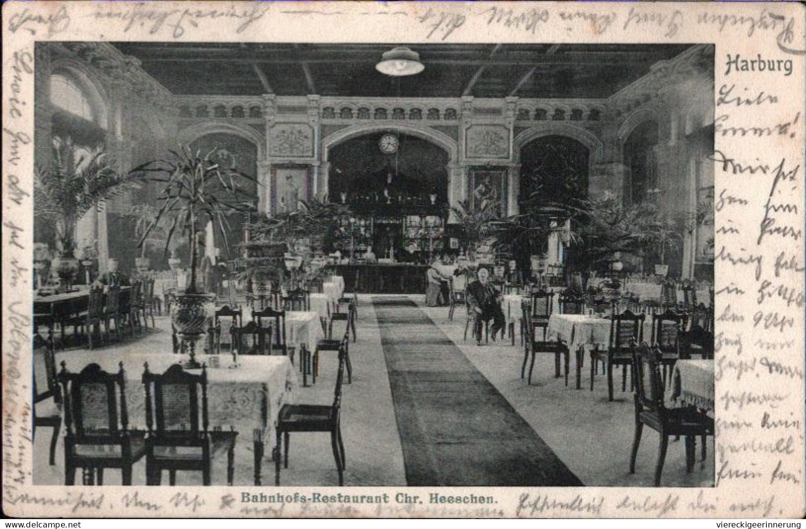 ! Alte Ansichtskarte Aus Hamburg Harburg, Bahnhofsrestaurant, 1904 - Harburg