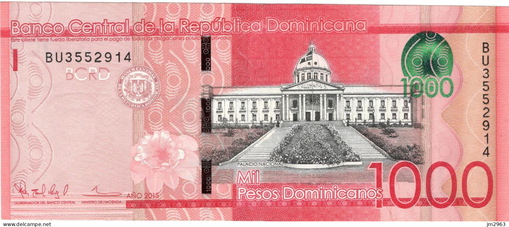 DOMINICAINE 1000 PESOS DOMINICANOS  VF 2015 BU3552914 - Repubblica Dominicana