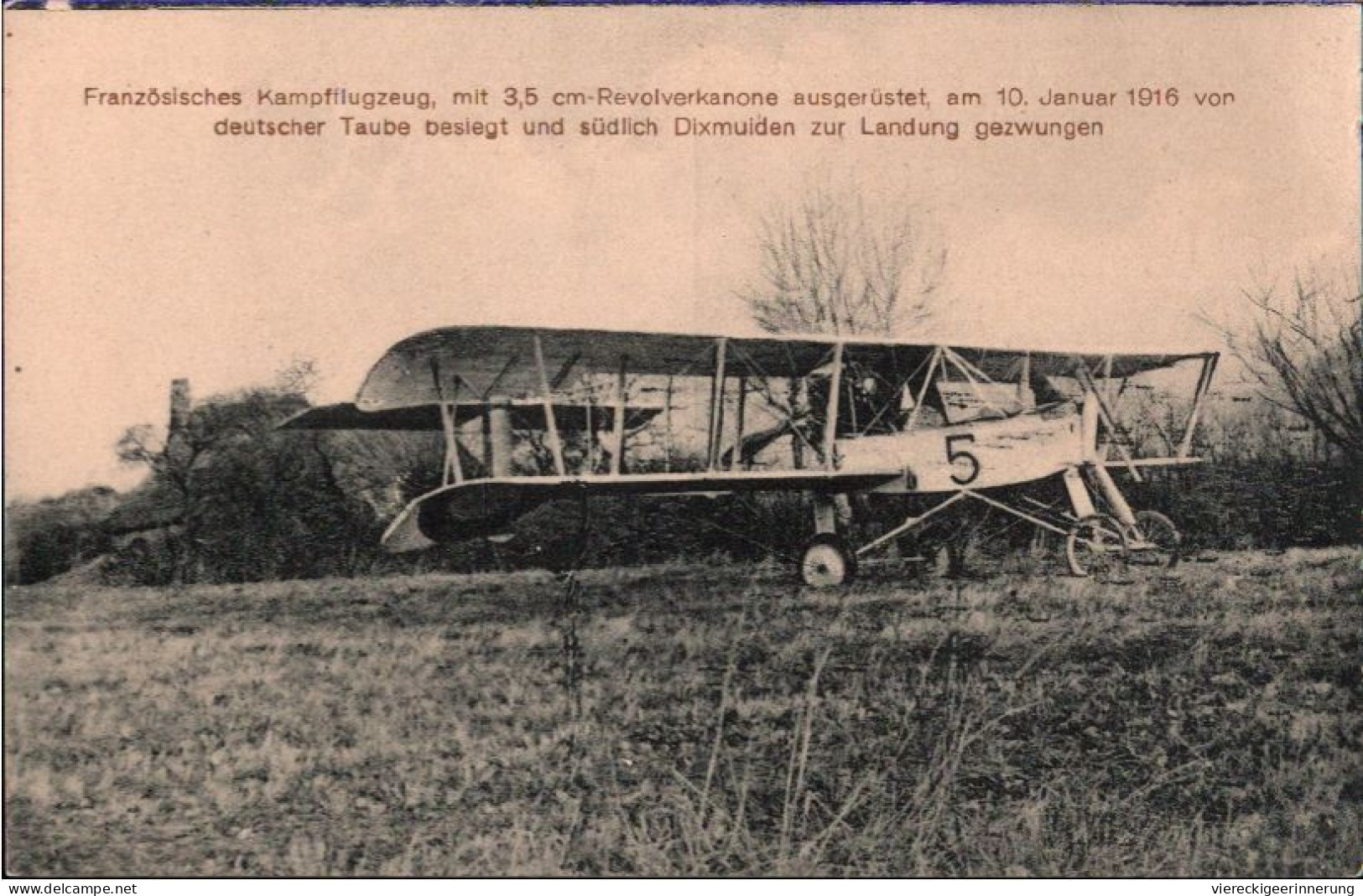 ! 1916 Französisches Kampfflugzeug, Landung Bei Dixmuiden - Diksmuide