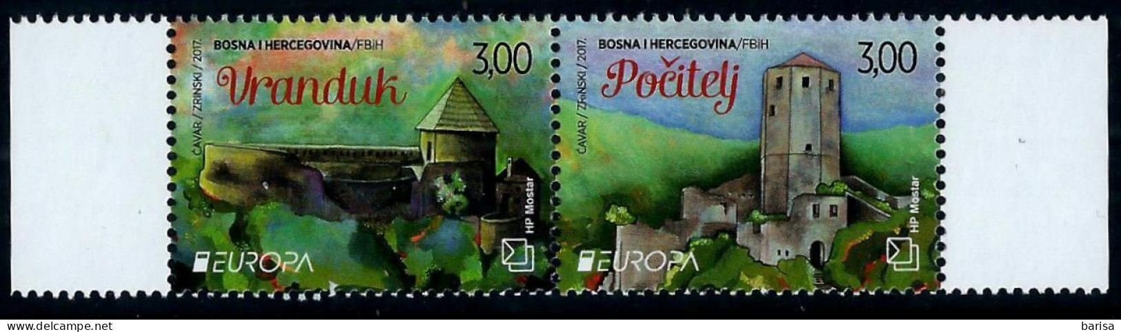 Bosnia And Herzegovina (Cro.Adm.) 2017: Europa - Castles ** MNH - 2017