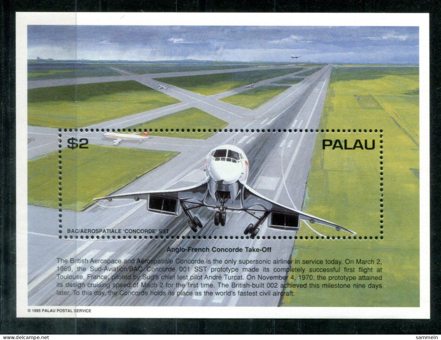 PALAU Block 36, Bl.36 Mnh - Flugzeug, Plane, Avion - PALAOS - Palau